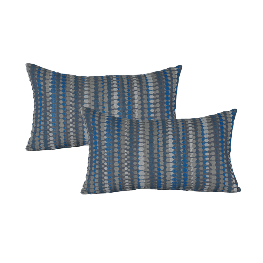 12x20" Blue Beaded Lumbar (Set of 2)