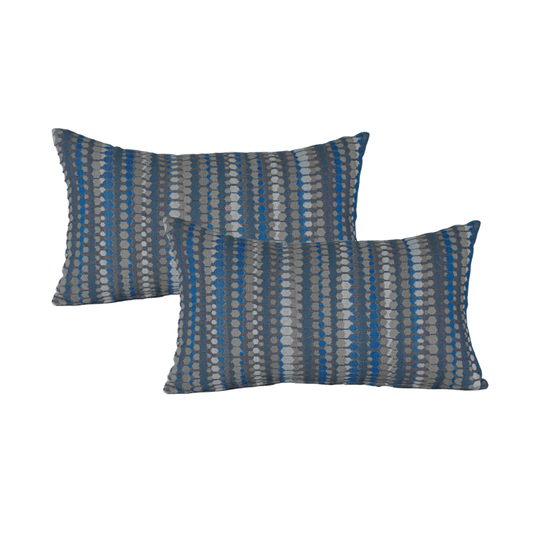 12x20" Blue Beaded Lumbar (Set of 2)