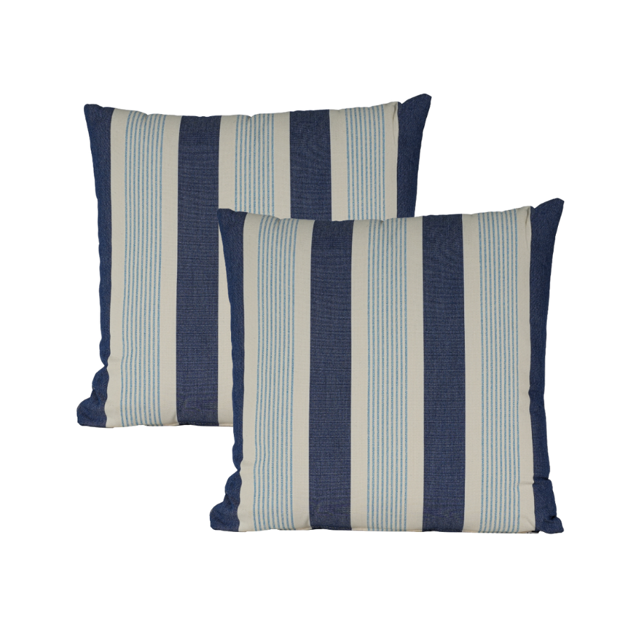 20" Weathered Blue Stripe Toss (Set of 2)