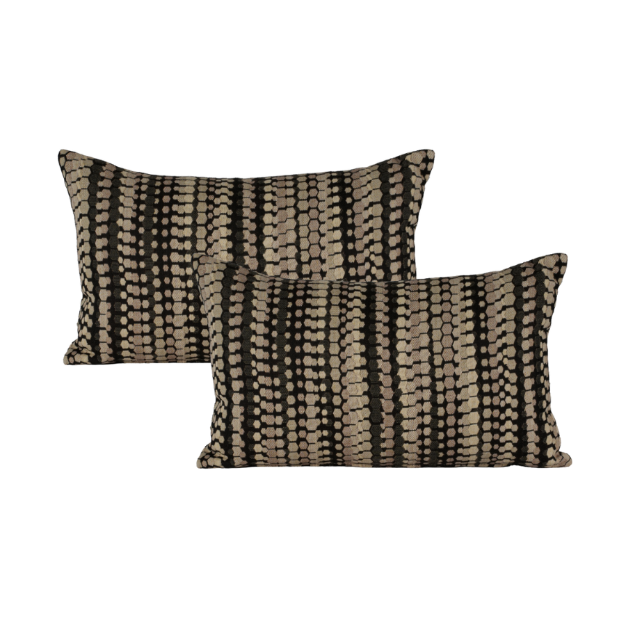 12x20" Brown Beaded Lumbar (Set of 2)