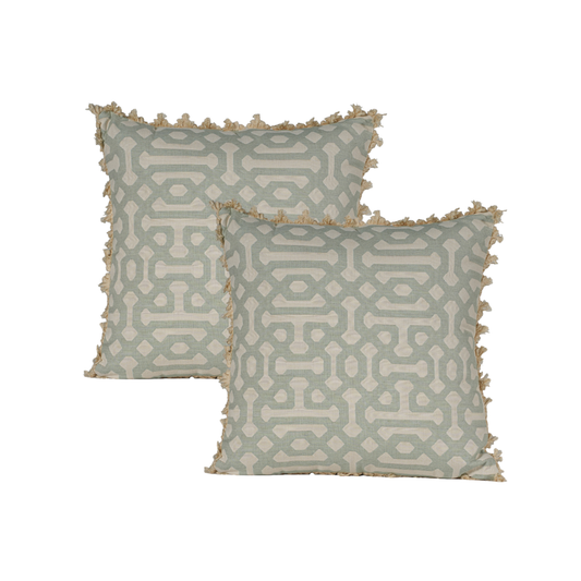 20" Fretwork Mist Fringe Toss (Set of 2)