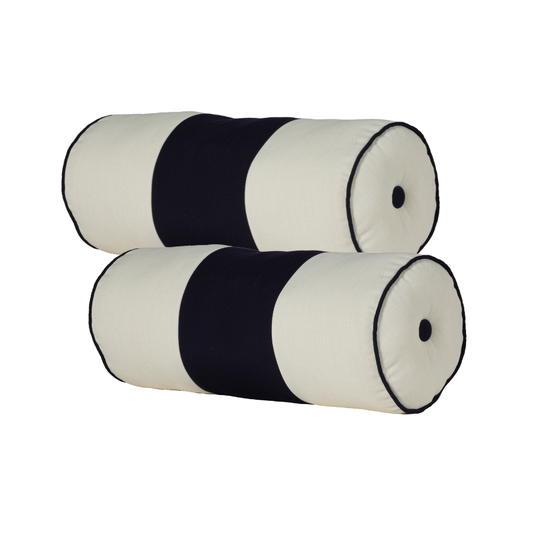 8x20" Navy Color Block Bolster (Set of 2)