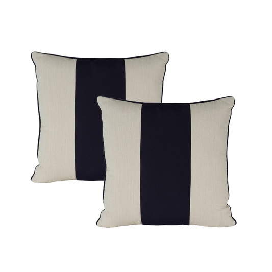 20" Navy Color Block Toss (Set of 2)