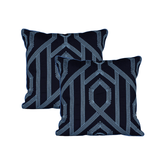 20" Navy Lattice Toss (Set of 2)