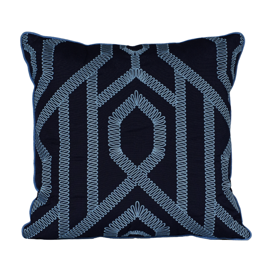 20" Navy Lattice Toss (Set of 2)