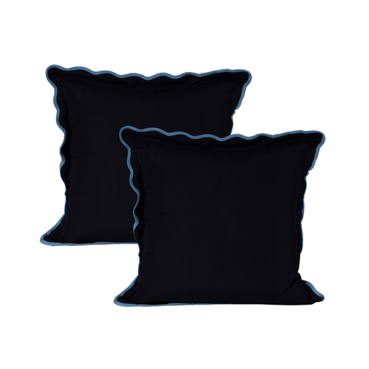20" Navy Scalloped Toss (Set of 2)