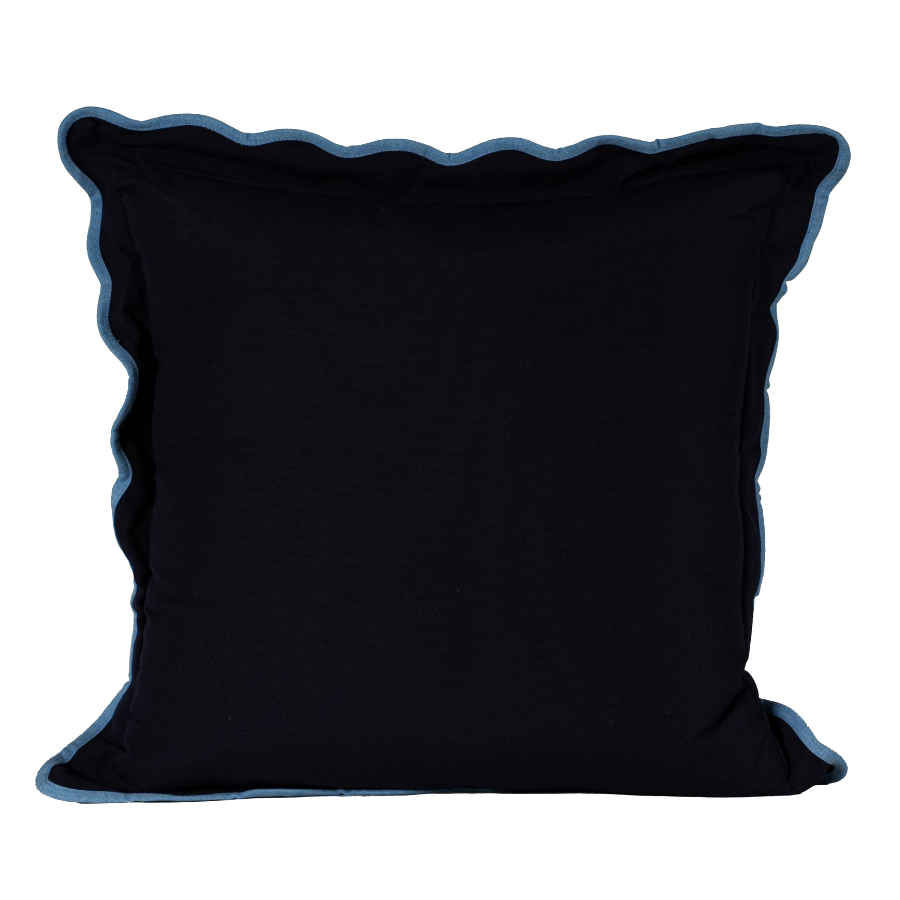 20" Navy Scalloped Toss (Set of 2)