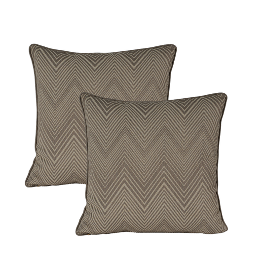 20" Taupe Flamestitch Toss (Set of 2)